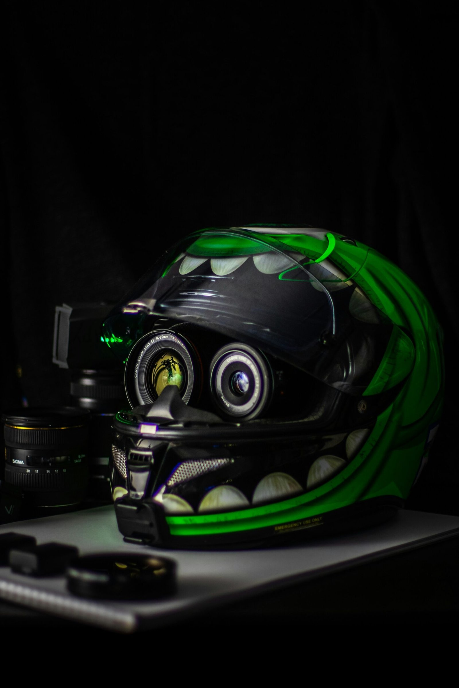 black and green full-face